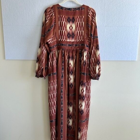 Faherty brand Ikat pattern long peasant dress - Picture 7 of 9